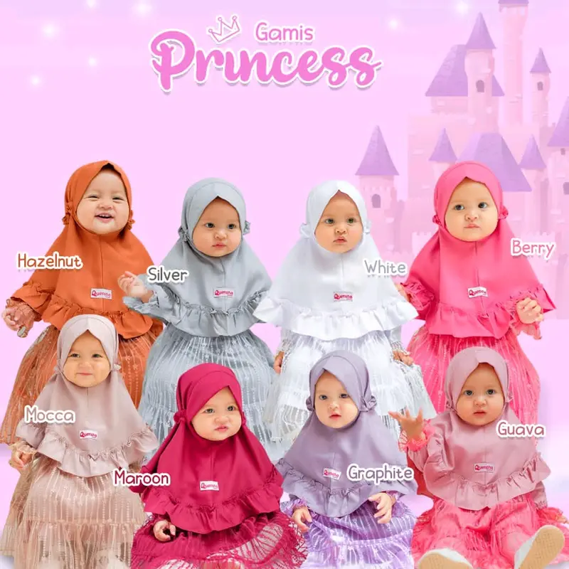 BIG SALE 2025 *GAMIS PRINCESS by Quensha Gamis bayi anak cantik gamis tutu Mewah Muslim Tile  Maroon Navy Lebaran Syari Pesta* 1