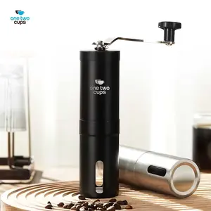One Two Cups Penggiling Biji Kopi Manual Coffee Grinder Adjustable Stainless Steel Keramik Halus Presisi 3 Tekstur Bubuk Tahan Karat dan Berkualitas