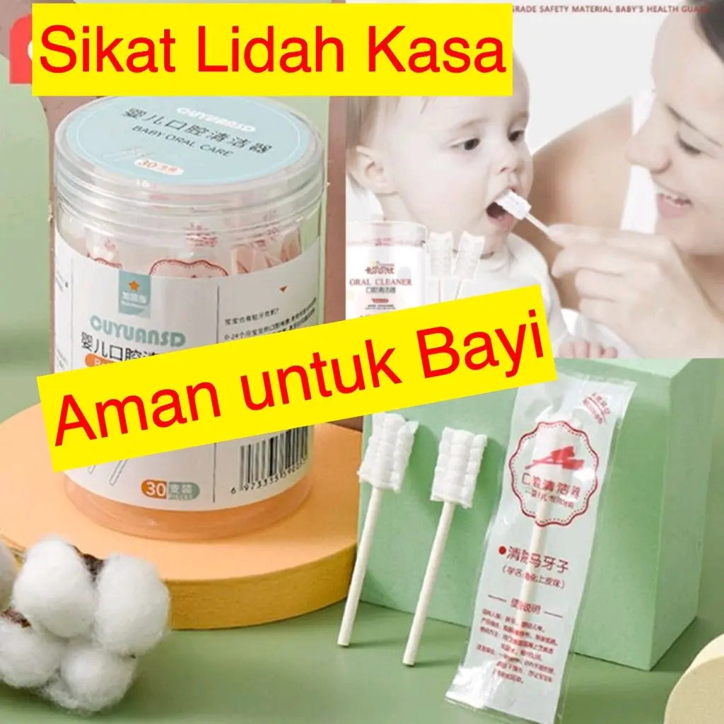 Alat Pembersih Lidah Bayi Mulut Gigi Baby Oral Cleaner Sikat Kasa Bayi isi 6