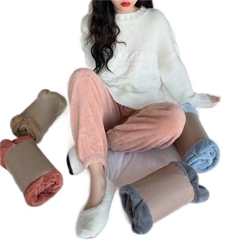 Xả Kho Quần Bông Nỉ Nhung Xuất Nhật Mềm Mịn Ấm Áp Mùa Đông Top Nữ