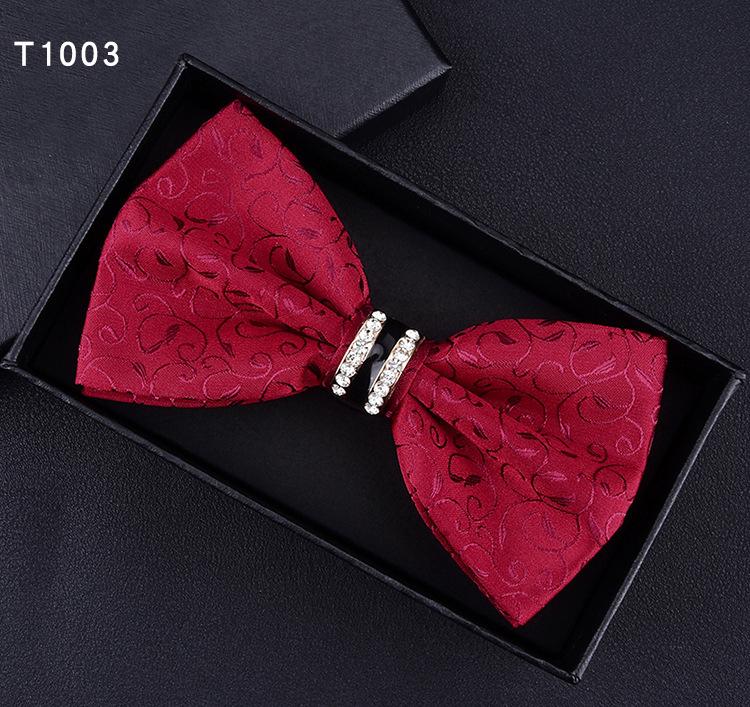 Product Introduction of 6*12cm Red Navy Blue Black Bow Ties Butterfly Banquet Polka Dot Floral Bowtie Accessories Double-layer Jacquard Business Gift Wedding for Men 27