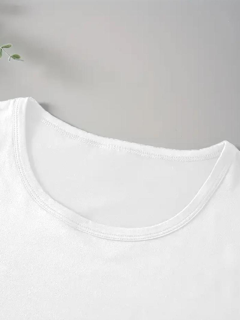 Product Introduction of 【Plus Size】 Heart Print Round Neck Tee, Casual Short Sleeve Crew Neck T-shirt for Summer, Women's Plus Clothing for Daily Wear 7