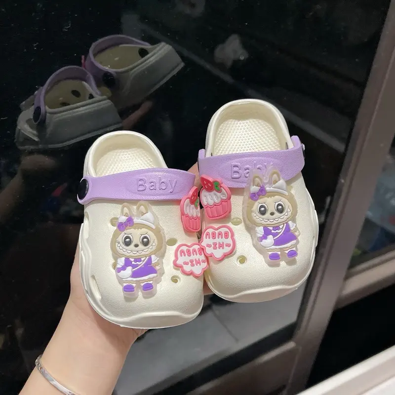 (Có đèn) Sục cross labubu hình bánh kem cho bé gái êm nhẹ thoáng mát có 3 màu size 18-29 1