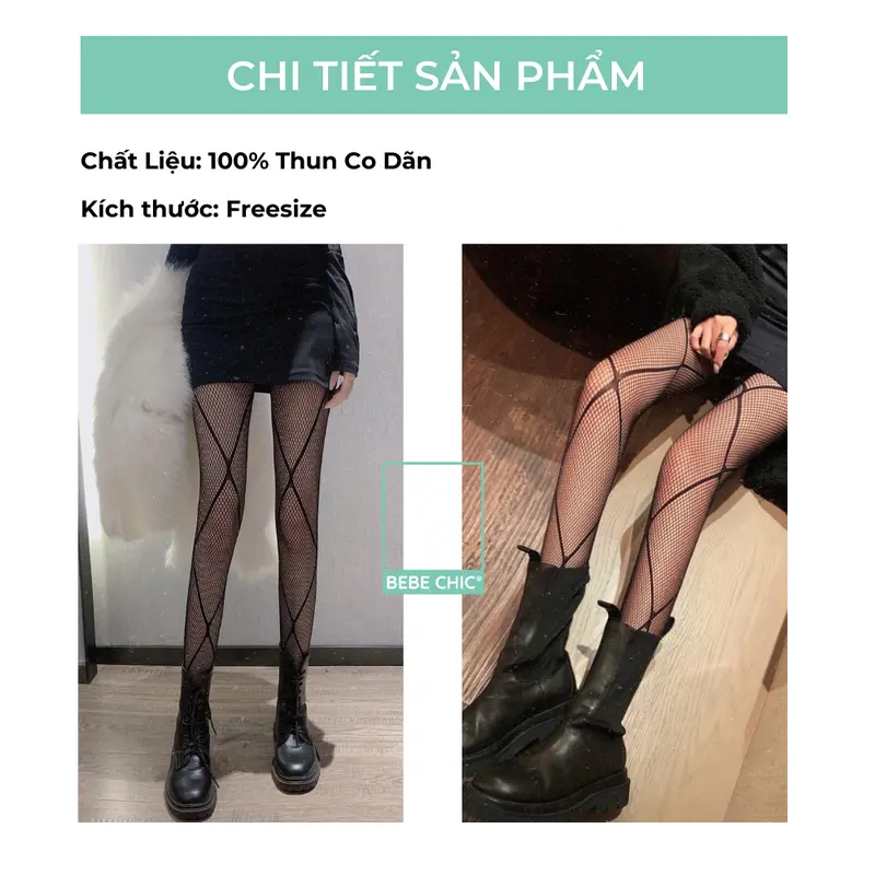 Quần Tất Lưới Cao Cấp Kẻ Ô Co Giãn Tốt QT05 3