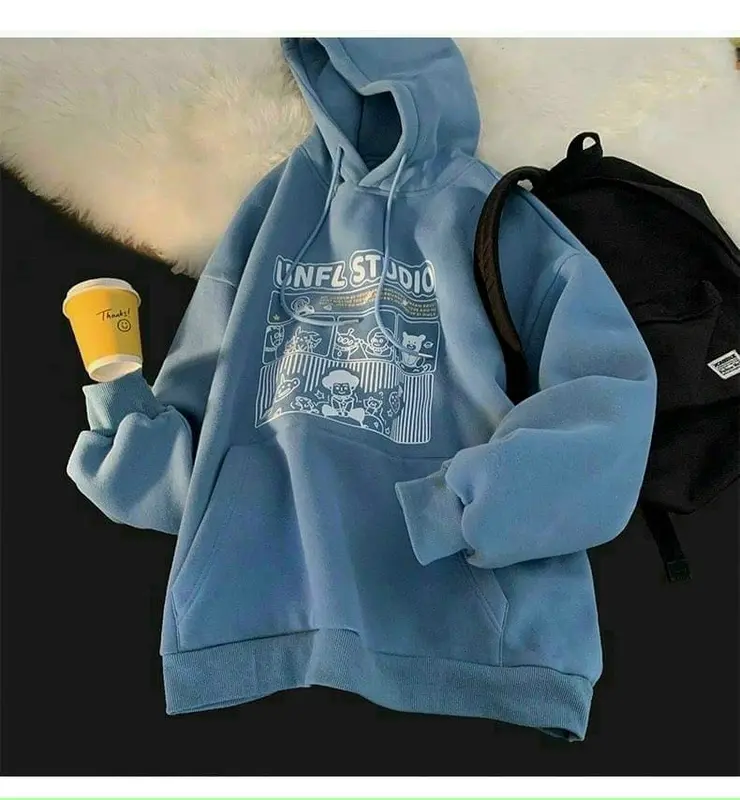 Áo Hoodie UNFL STUDIO Gấu Thun Nỉ Len Tay Dài Form Rộng Unisex - Kiểu Áo  Khoác Nỉ Chống Nắng Menswear Jacket Top Màu Đen 1