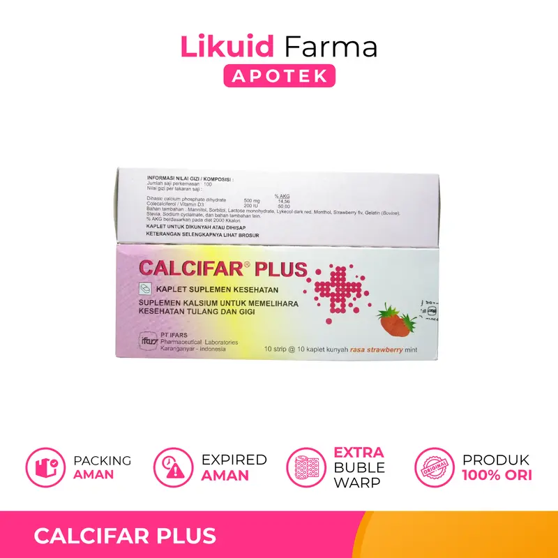 Calcifar Plus - Suplemen Kalsium dan Vitamin D3 - Shop | Tokopedia