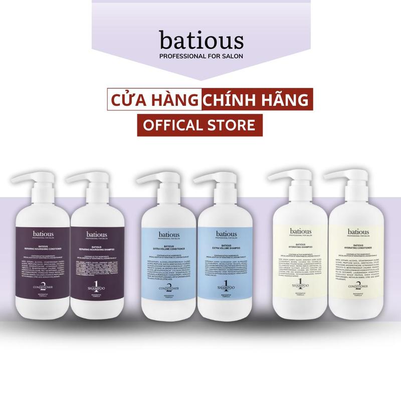 MUA 1 TẶNG 2 Batious COMBO Dầu Gội & Xả Collagen Chính Hãng Chăm Sóc Tóc Women Men Dành Cho Tóc Khô Xơ Chẻ Ngọn Với Keratin Collagen Vitamin B7 HÀNG CHÍNH HÃNG XUẤT VAT