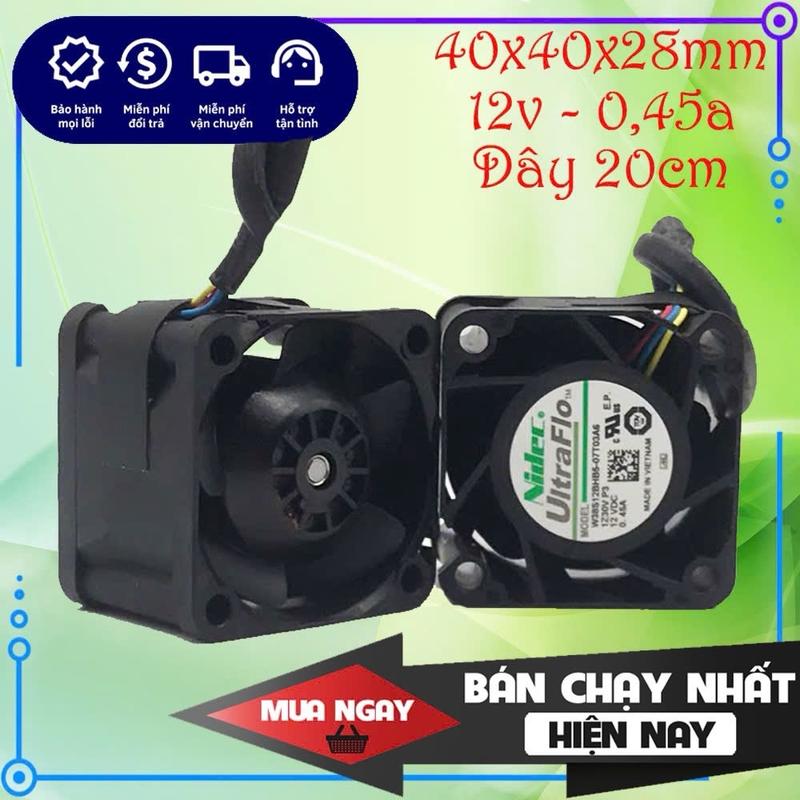 Quạt phản lực tản nhiệt Nidec 12V 0,45A 4cm (40x40x28mm) chính hãng mới