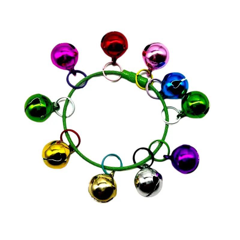 10pcs Mixed Color Cat Bells+10pcs Painted Colored Opening Ring For Cat And Dog Collar Loud Pendant Pet Cat And Dog Bell Pet Accessories