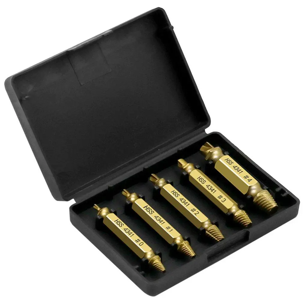 Damaged Screw Extractor Set, Double-ended Durable Broken Bolt Removal Screw, High Strength Accessories for Drill Bit Tool