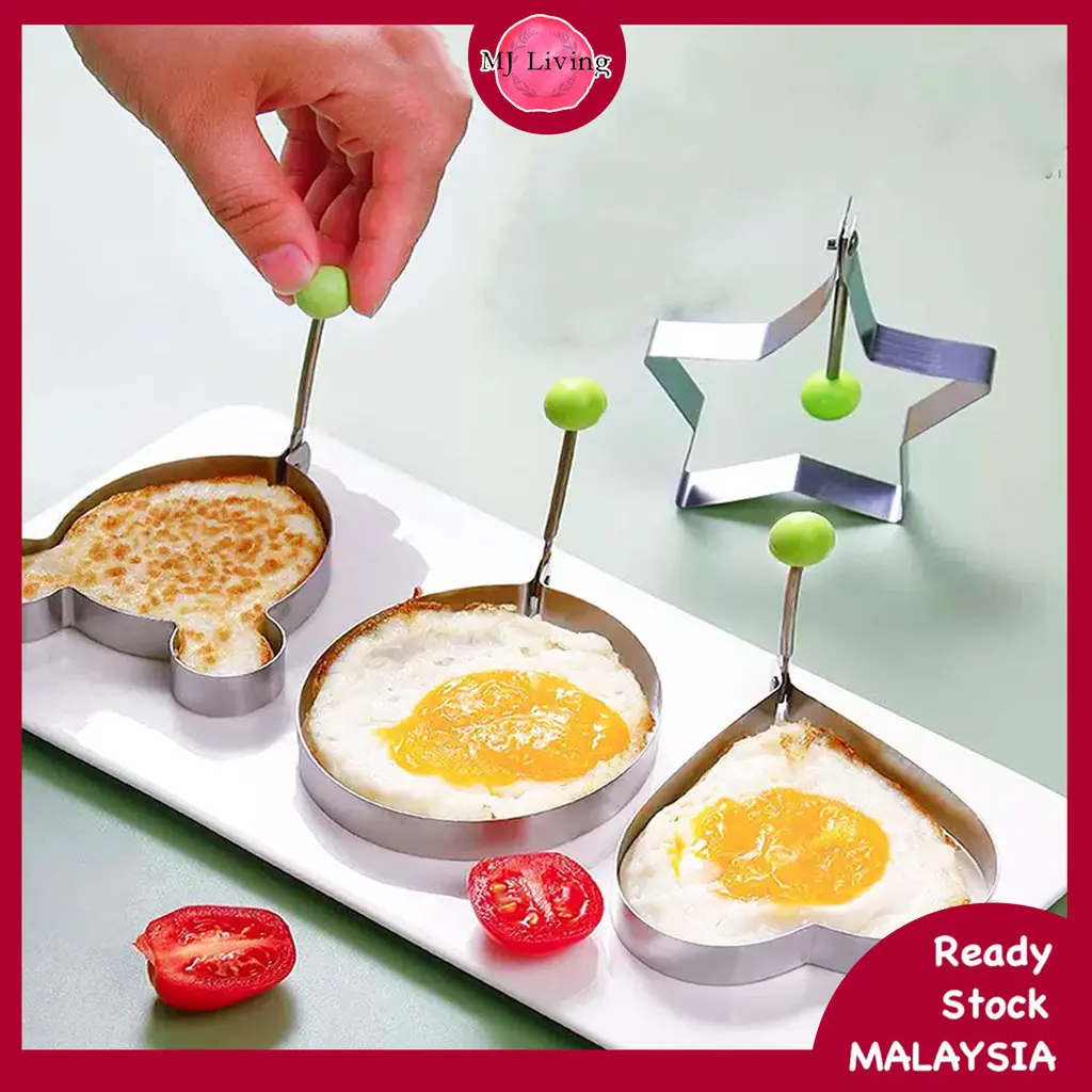 Fried Egg Mold Kitchen Heart Flower Cooking Tools Stainless Steel Pancake Bake Mould Goreng Telur Shaper