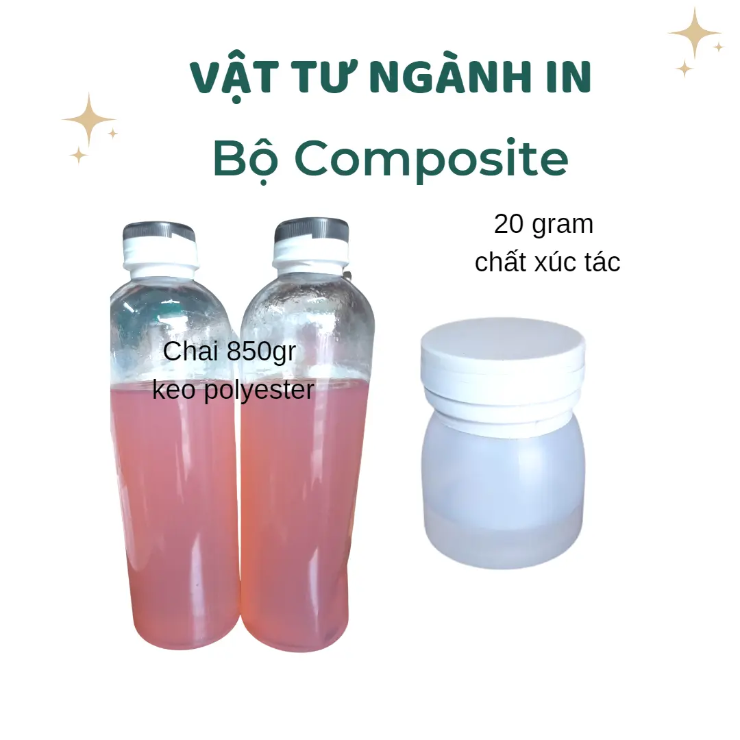 Keo Composite dùng đúc tượng, làm khuôn áo, làm dàn nhựa, làm tàu thuyền, 1 bộ gồm 850 gram keo composite với 20 gram xúc tác