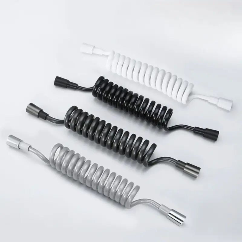 Dây sen, dây xịt ruột gà xoắn lò xo nhựa PU kéo dãn 1.5m dùng cho hệ thống vòi sen, vòi xịt vệ sinh 1