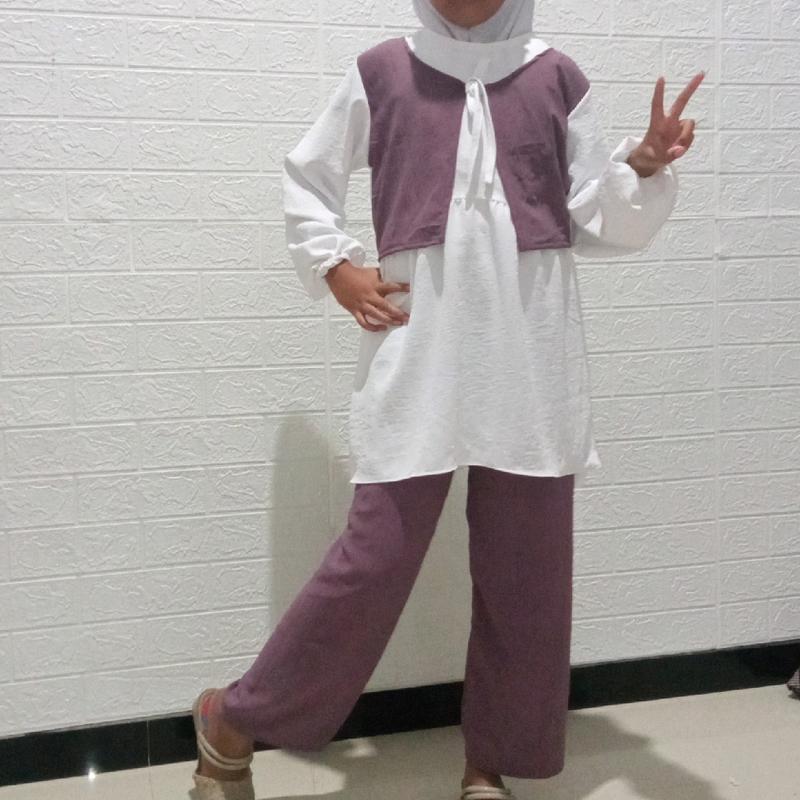 Setelan anak cringkel rompi Celana Fashion 2