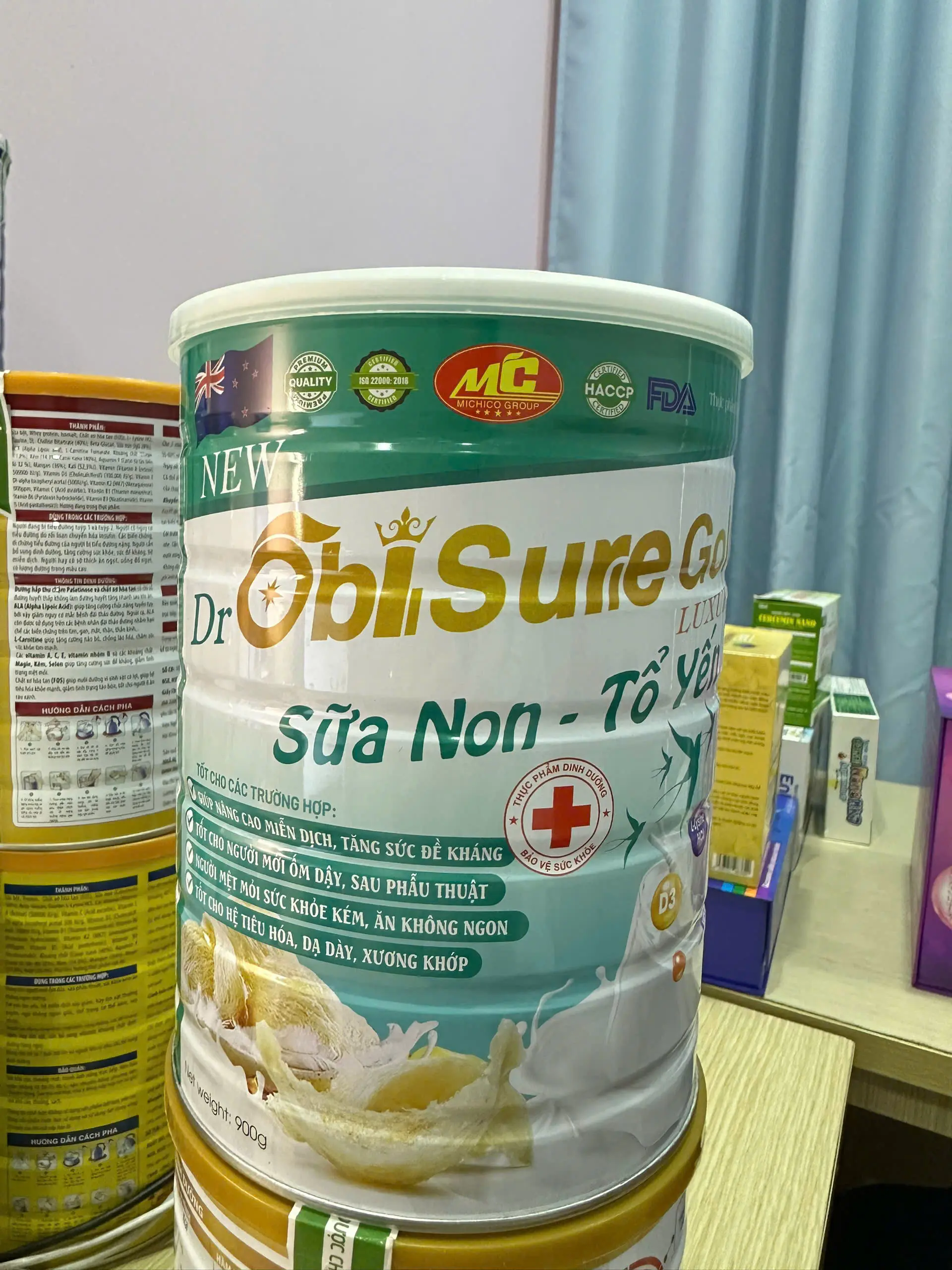 [Combo 2 hộp x 900gr] Thực phẩm bổ sung SN TỔ YẾN dr OBISURE GOLD
