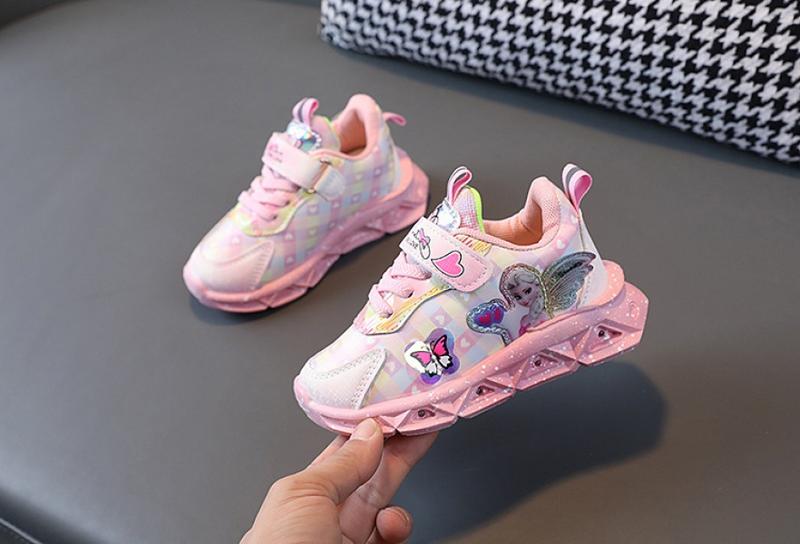 Product Introduction of with Light Girls' Shoes Spring and Autumn New Light Pumps Leather Fashionable Children's Sneakers Toddler Children Teens Princess Shoes 12