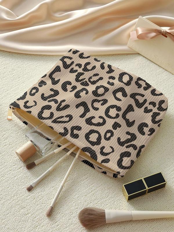 Fashion Leopard Pattern Makeup Bag, Lightweight Multi-functional Makeup Bag, Casual Trendy Versatile Cosmetic Bag 5