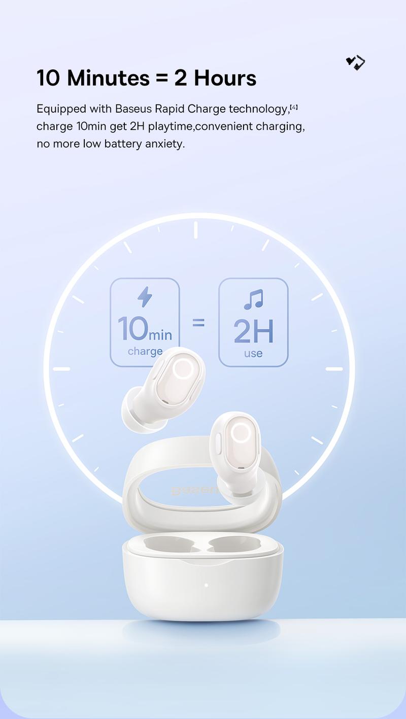 Product Introduction of Baseus Bowie pw02 TWS 5.3 Bluetooth earbuds smart noise reduction in-ear headset built-in microphone touch control true wireless earphone strong Bass Audio earphones 9