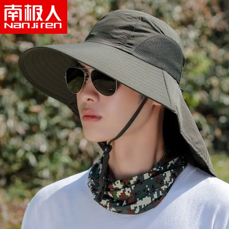 Mũ Chống Nắng, Nanjiren, Dành Cho Nam Giới, Che Mặt, Mũ Câu Cá, Bảo Vệ Cổ, Thoáng Khí, Vành Lớn, Mũ Ngư Dân, Bảo Vệ Chống Tia UV Mùa Hè Phụ Kiện Đội Đầu 4