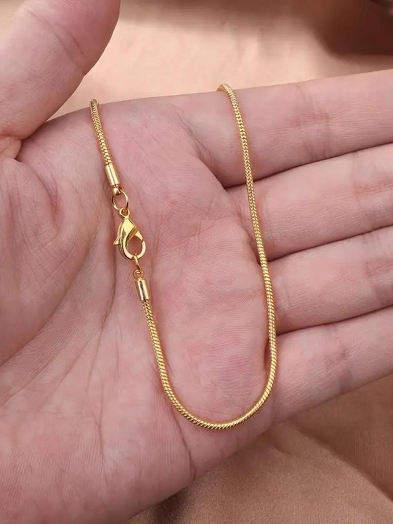 Product Introduction of Fashion Chain Necklace, Casual Simple Plain Snake Chain Necklace, Fashion Jewelry for Men & Women for Party, Daily Clothing Decor, Trendy All-match & Exquisite Jewelry for Birthday Gift without Box 16