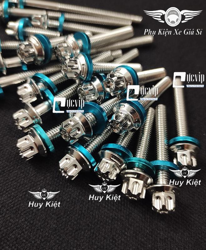 Bộ Ốc Lốc Máy Salaya M3 (PRO) Tặng Kèm Lông Đền Nhôm Đỏ, Vàng, Xanh Lục Bảo Gắn Xi Po, Sonic, Raider , Satria, Vision, Si, Fu, SH, Vario, AB, Dr, Win, Ex, Wave, Jupiter MS9999