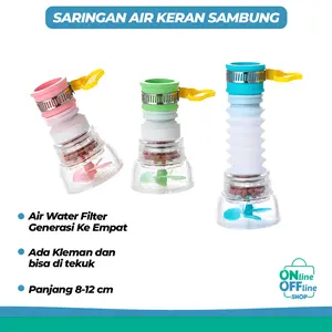 Keran Air Water Filter Saringan Air Kran Sambungan Generasi Ke Empat Ada Klem 573 Plastik