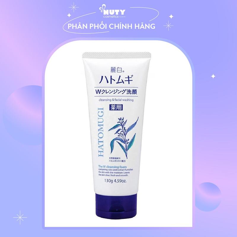 Sữa Rửa Mặt Hatomugi Cleansing & Facial Washing The W Cleansing Foam (130g)