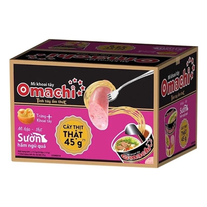 Mì dinh dưỡng khoai tây Omachi Xốt Bò Hầm - Thùng 24 Ly - Cay mì  gói tôm chuacay