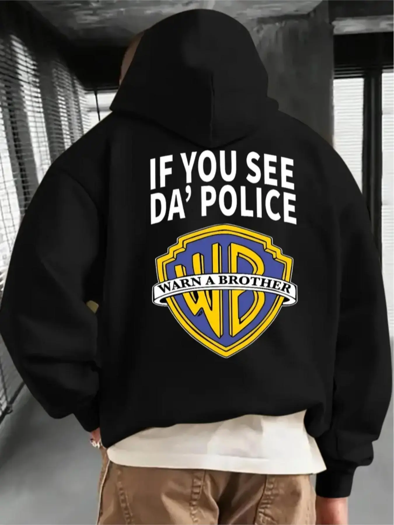 Men's Regular Fit Letter Print Drop Shoulder Hoodie, Fashion Casual Drawstring Pocket Hooded Sweatshirt for Daily Holiday Outdoor Wear, Men Clothes for Fall & Winter