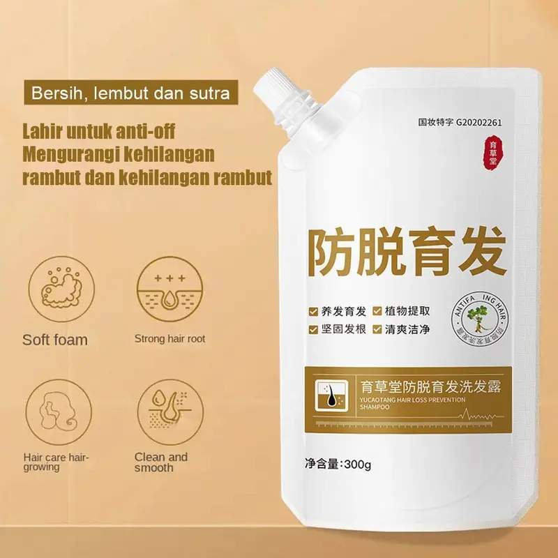 300g Ekstrak Tumbuhan Alami Anti Rambut Rontok Sampo Kontrol Minyak Perbaikan Akar Rambut Rusak Perawatan Rambut Perawatan Rambut Pria Shampo Shampoo Conditioner Haircare Ketombe 5