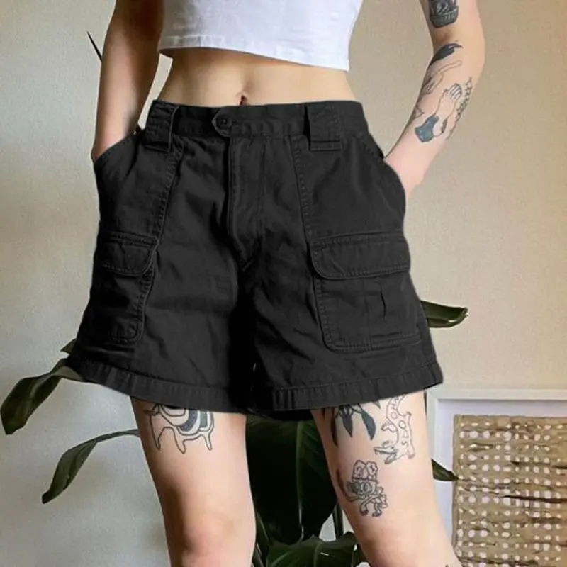 Quần Short Denim Phong Cách Mỹ Cho Nữ, Thiết Kế Độc Đáo Retro, Dụng Cụ Mùa Hè, Eo Cao, Rộng Rãi Và Giảm Béo, Quần Ống Rộng Nóng Bỏng