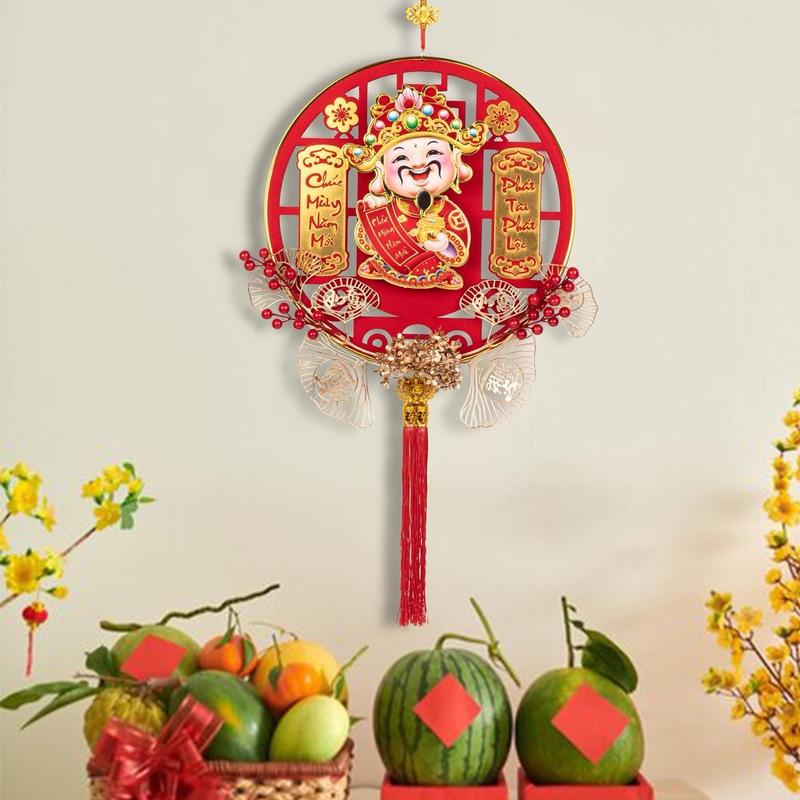 Ông Thần Tài Lắc Lư Size 38cm Treo Cửa Gọi May Mắn Tài Lộc Decor Tết 2025 Decor Phòng Trang Trí Nhà - Phòng Khách