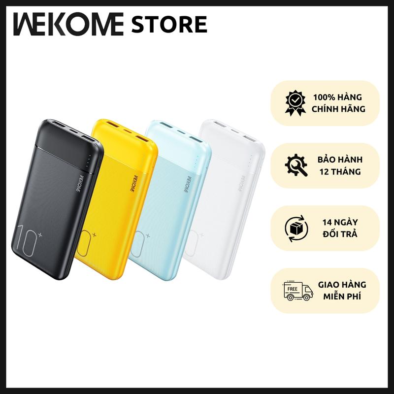 Sạc Dự Phòng WP-01 10000mAh WP-02 20000mAh 12W WEKOME Sạc Đồng Thời 2 Thiết Bị Màu Đen, Trắng, Vàng, Xanh Phụ Kiện 0
