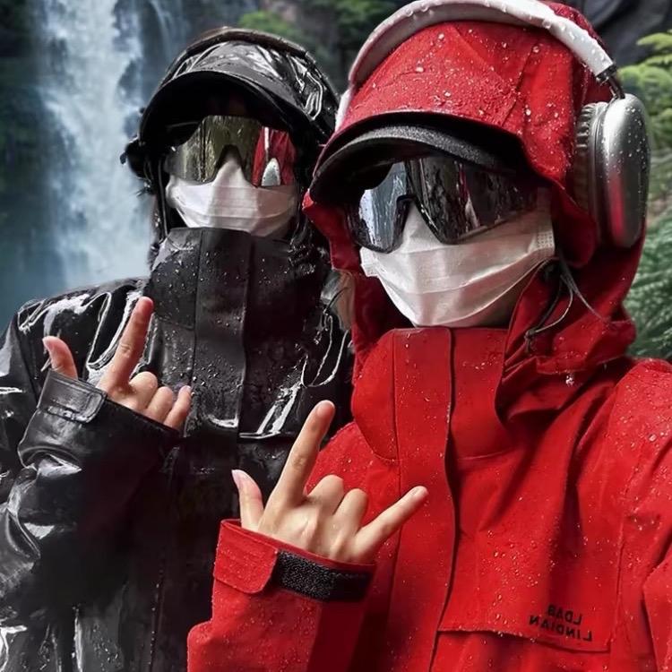 Áo khoác gió nam nữ áo khoác dù hình thêu zahan trượt nước chống gió chống bụi giữ ấm tốt Menswear Jacket