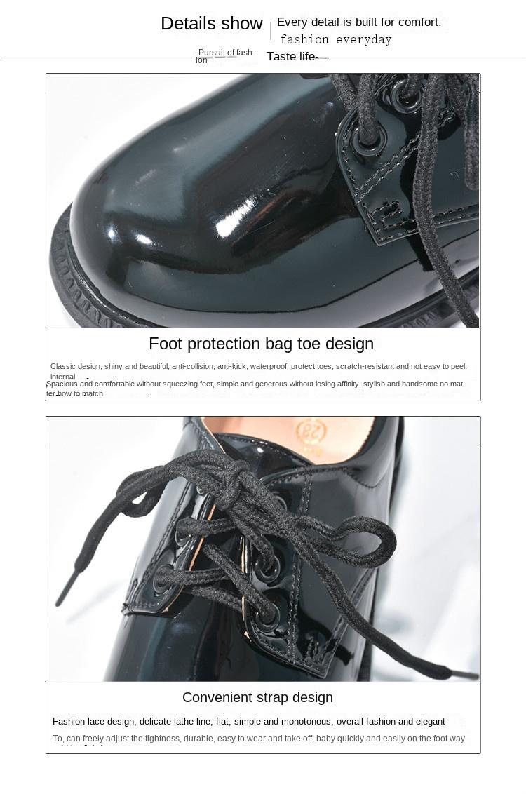 Product Introduction of White Boys' Leather Shoes Preppy Style Campus Chorus Performance Shoes Middle and Large Children Students with Suit Dress Shoes 8