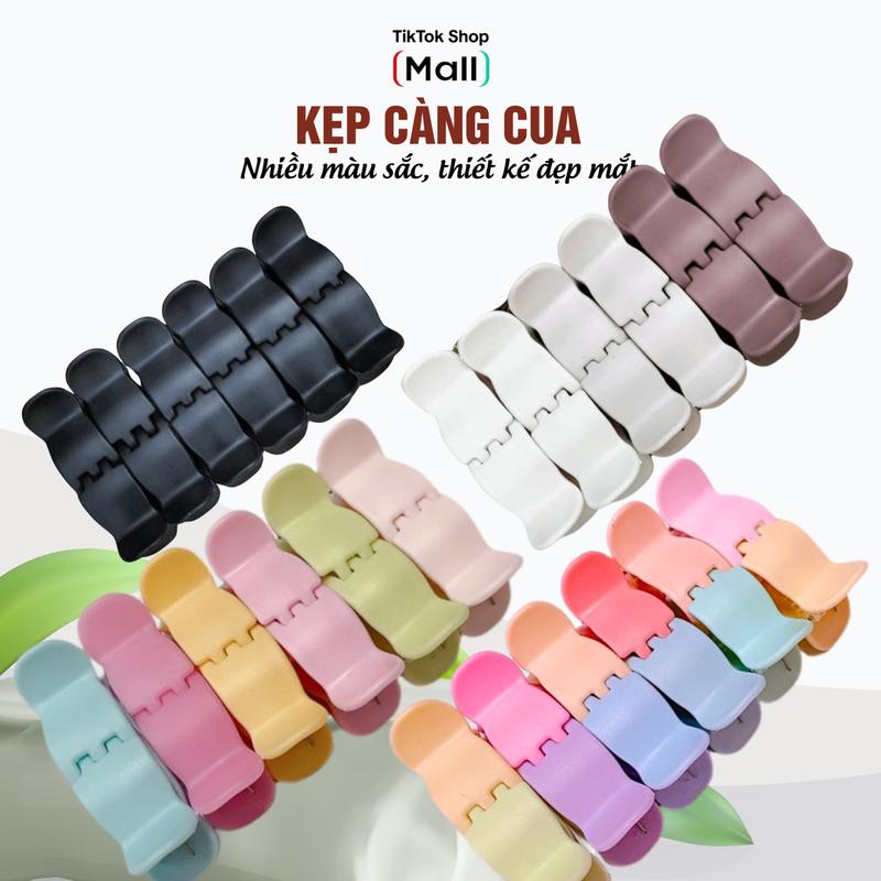 Set kẹp tóc càng cua 5 răng 3 răng nhựa dẻo kẹp tóc xinh nhiều màu dành cho nữ Cài Tóc Women kep _
