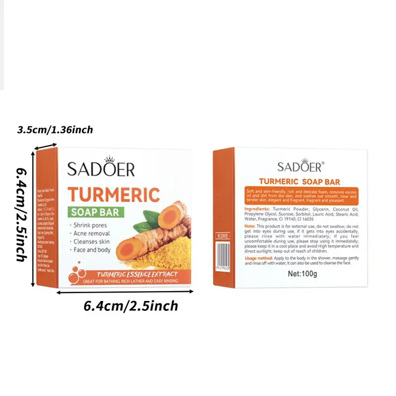 Turmeric Soap Bar, Natural Turmeric Soap Bar, Exfoliating Soap Bar for Body Wash & Soap, Body Care Product for Women & Men, Christmas Gift 1