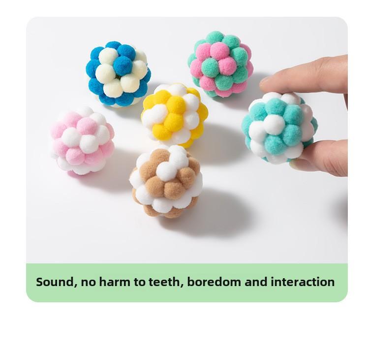 Product Introduction of Cat Toy Ball Teaser Cat Ball Cat Hair Ball Self-Entertainment Silent Ball Plush Ball Pet Toy 13