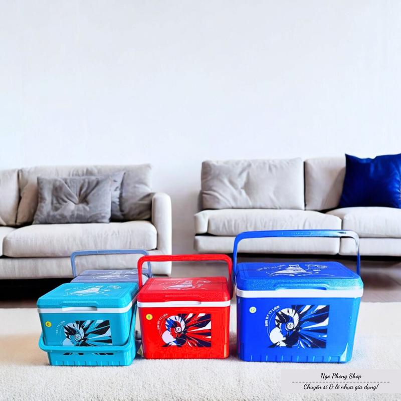 Thùng đá vuông BIBI Tý Liên (6/8/12). Màu sắc trẻ trung, hiện đại. Giữ lạnh lâu, tay cầm chắc chắn. Bag Túi