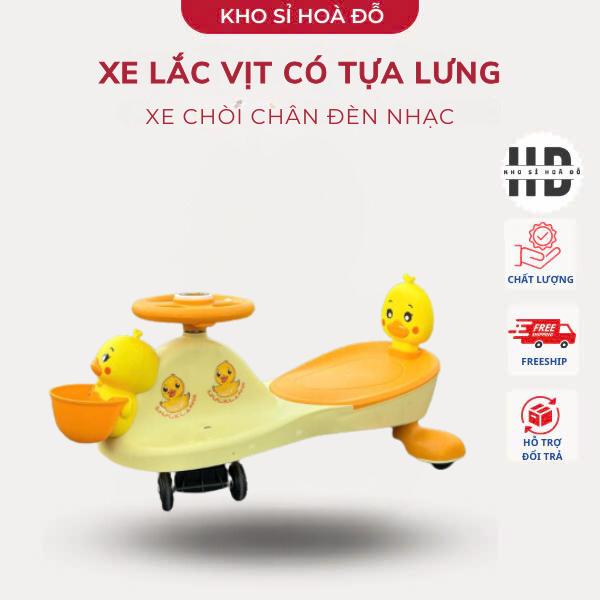 Xe lắc Vịt xe chòi chân có tựa lưng đèn nhạc siêu khỏe Đồ Chơi Xe Chòi Chân Pin