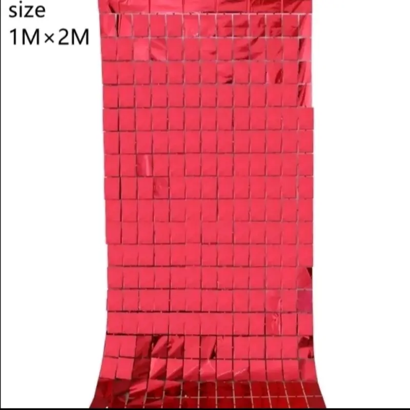 Tirai foil rumbai kotak / Backdrop curtain tirai foil kotak 8