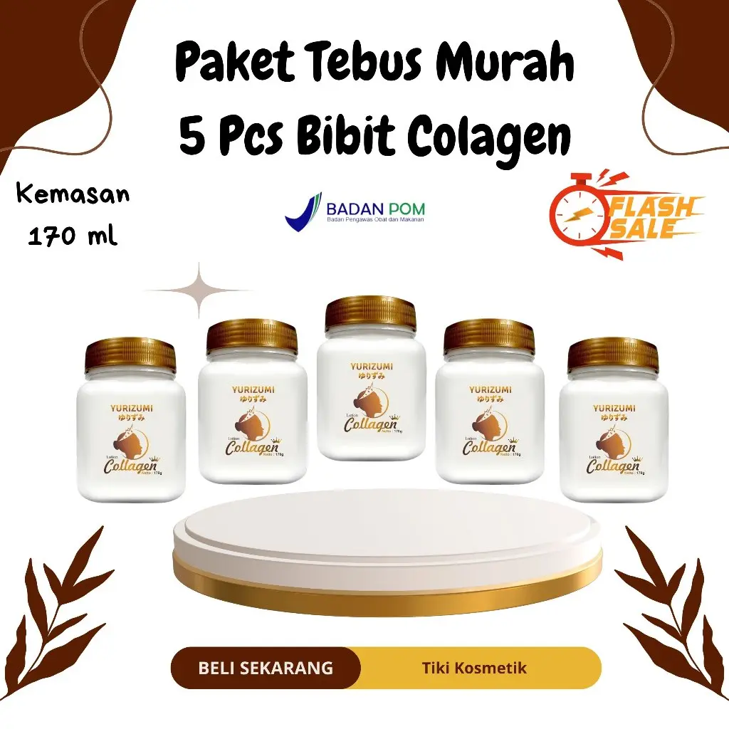 Dapat 5 Pcs Bibit Collagen Lotion Pemutih Badan 170 Gr BPOM Handbody Lulur Pencerah Kulit Bebas Belang Glowing Cerah alami