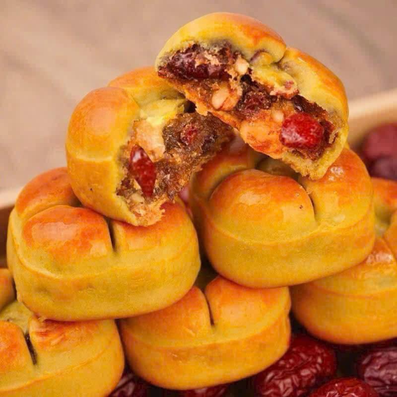 1Kg Bánh Chà Là Táo Đỏ Óc Chó Khoai Mỡ Dinh Dưỡng Không Đường Ăn Kiêng 37-39 chiếc