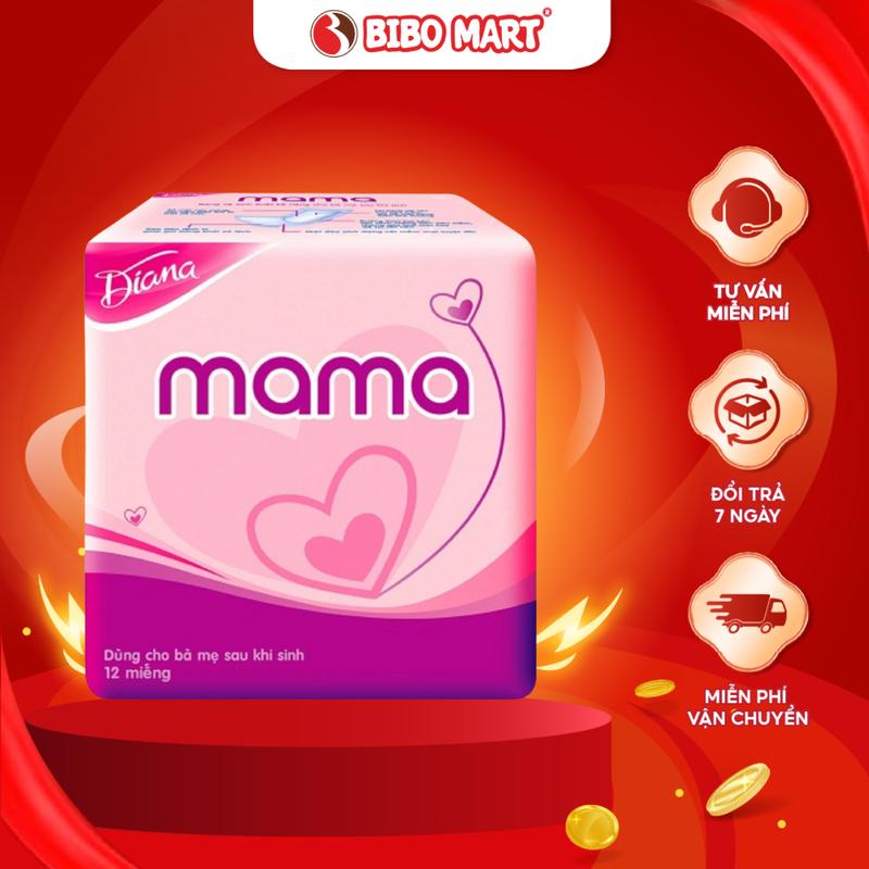 Băng Vệ Sinh Diana Mama Cho Mẹ Sau Sinh, Thấm Hút Nhanh 12 Miếng - Bibo Mart Cho Bé