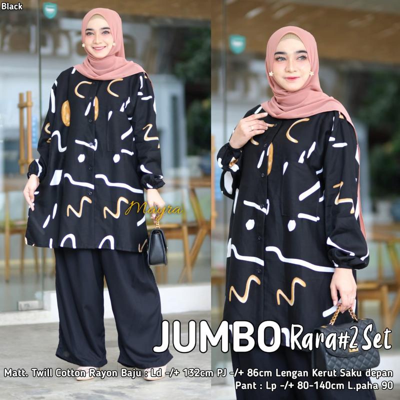 Setelan Jumbo Set Wanita Besar LD 130 Muat 100 Bahan Rayon 1