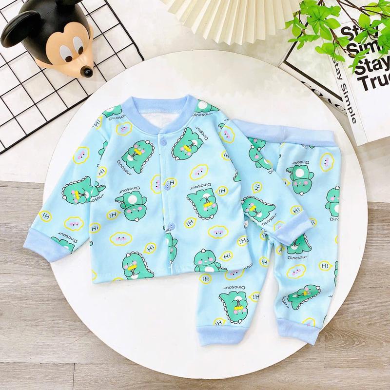 Combo 5 bộ nỉ bông,cài khuy trước cho bé gái ,họa tiết đễ thương 2