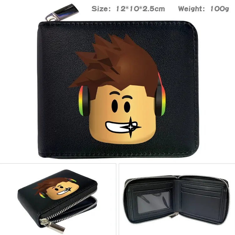 Dompet Roblox untuk kanak-kanak lelaki dan perempuan, dompet separuh lipat pendek, dompet untuk pelajar lelaki dan perempuan, Dompet kartun anime Kulit Bags