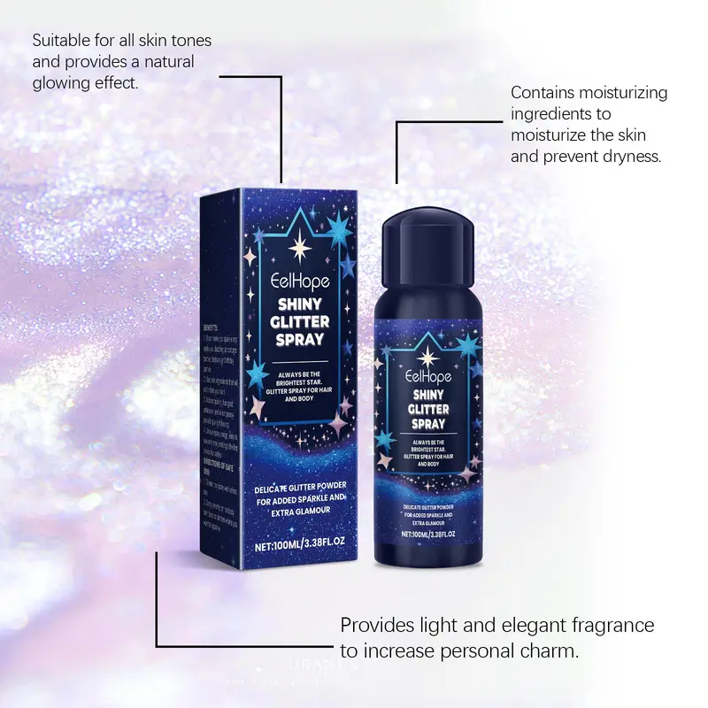 Glitter Spray, Long Lasting Body Glitter Spray, Body Makeup for Women & Girls, Cosmetic Product for Party, Festival, Daily Use 3
