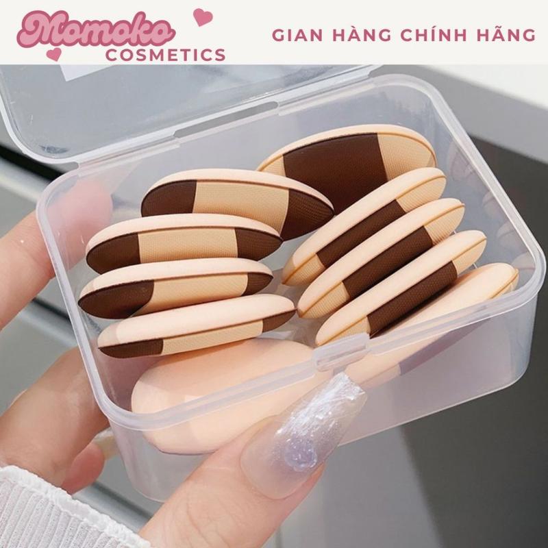 Set 10 Mút Mini Che Khuyết Điểm Tán Kem Nền Đeo Đầu Ngón Tay Tiện Lợi Ướt Và Khô Hình Giọt Nước Nhỏ Gọn Eyeshadow Trang Điểm