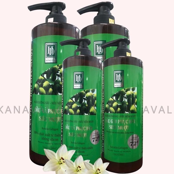 Cặp Dầu Gội Đầu Hồng Đạt 72H Hương Nước Hoa 500 - 1000ml Phục Hồi Tóc Hư Tổn Tóc Lưu Hương Lâu 72h Dùng Tại Nhà Salon Nữ Dưỡng Tóc Trà Women